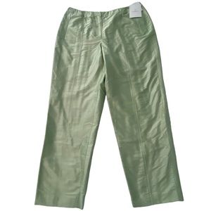 NWT 100% SILK Liz Claiborne Light Green Trousers